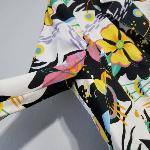Vintage Alberto Makali Floral Print Suit Set Sz 8/10 Jacket and Skirt Colorful